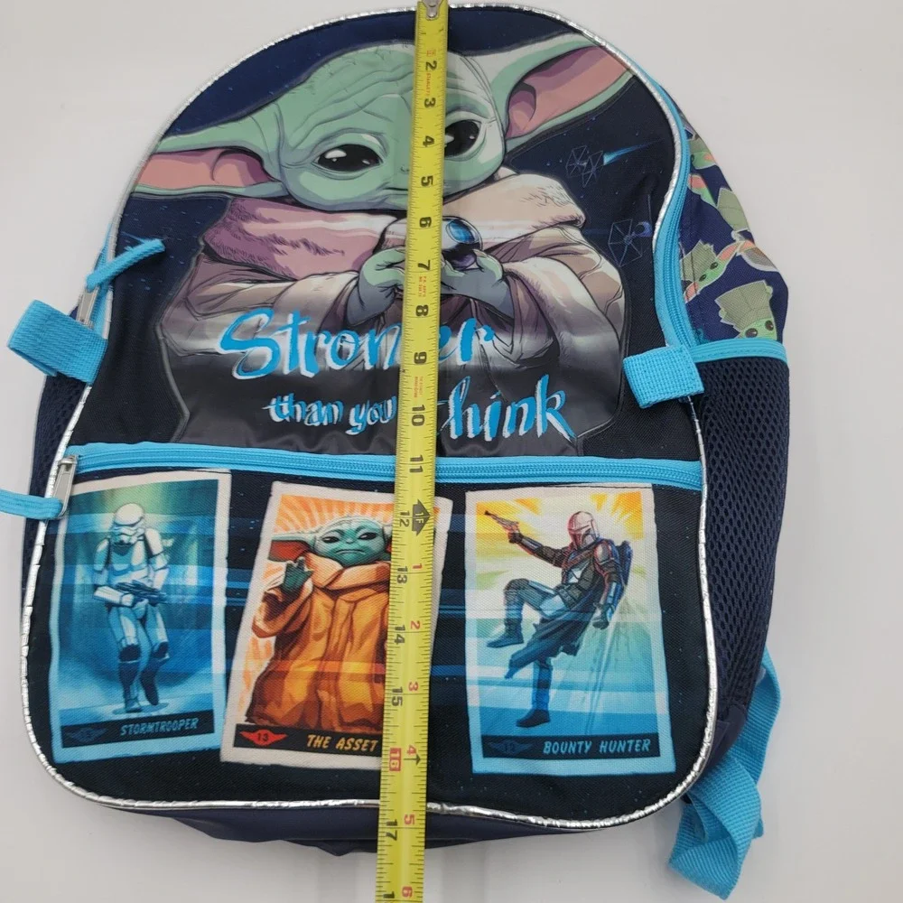 Star Wars Mandalorian Grogu Baby Yoda Kids Backpack Blue Stronger Than You Think